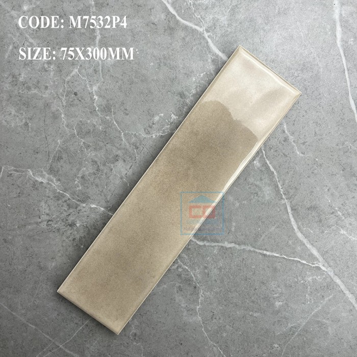 Gạch thẻ 75x300 mm nâu lượn mặt M7532P4