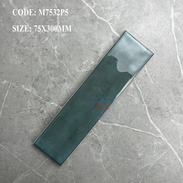 Gạch thẻ 75x300 mm xanh lục M7532P5