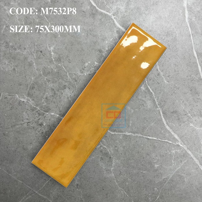 Gạch thẻ 75x300 mm vàng nâu M7532P8