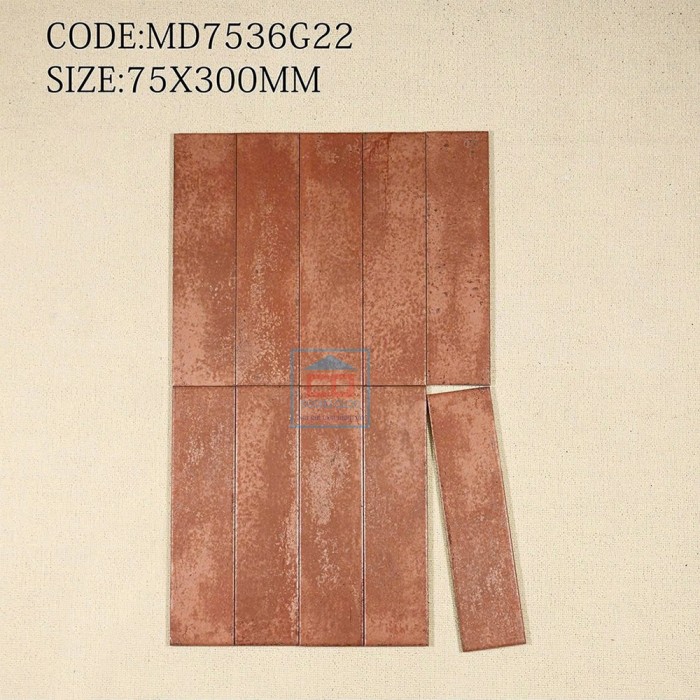 Gạch thẻ 75x300 mm mờ phẳng 7536G22