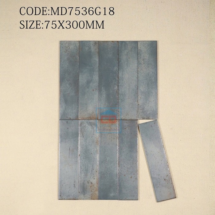 Gạch thẻ 75x300 mm mờ phẳng 7536G18