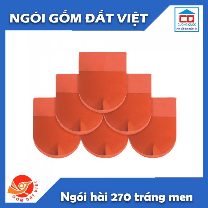 Ngói hài 270 tráng men Gốm Đất Việt 
