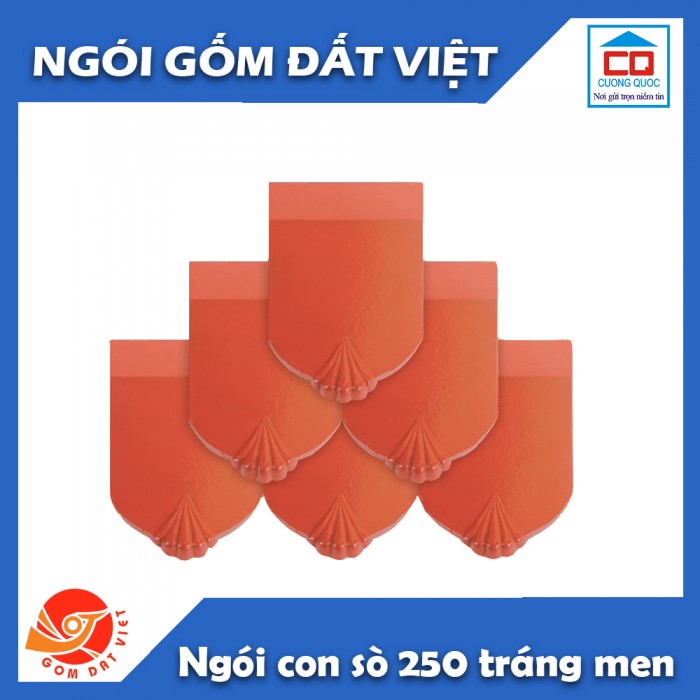 Ngói con sò 250 tráng men Gốm Đất Việt