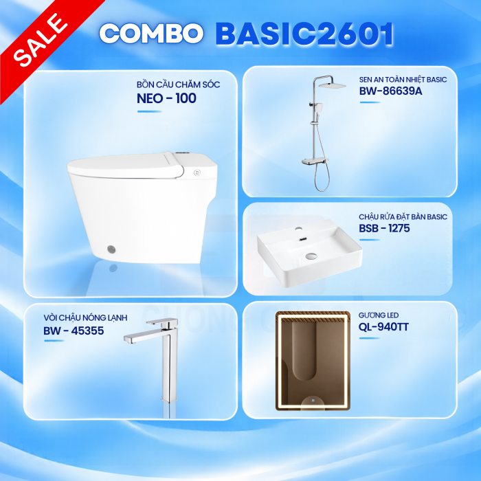 Combo BASIC2601 – Bộ thiết bị vệ sinh BASIC hiện đại 2026