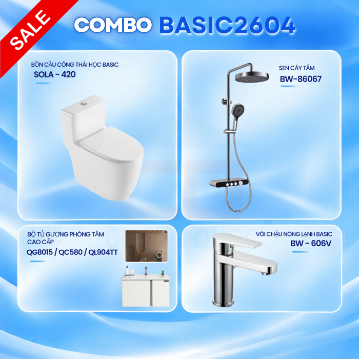 Combo BASIC2604 – Bộ Thiết Bị Vệ Sinh Basic Hiện Đại 2026