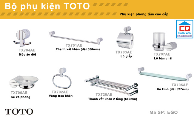 Bộ phụ kiện phòng tắm cao cấp TOTO EGO