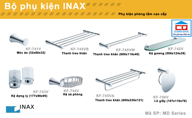 Bộ phụ kiện phòng tắm cao cấp Inax MD series