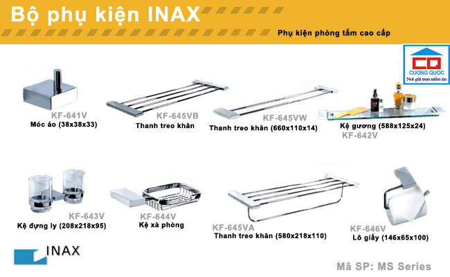 Bộ phụ kiện phòng tắm cao cấp Inax MS series