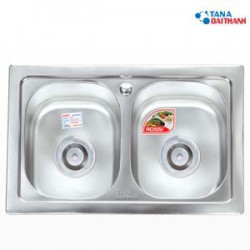 Chậu rửa bát 2 hố inox Rossi Tân Á TX 80 (dập liền)