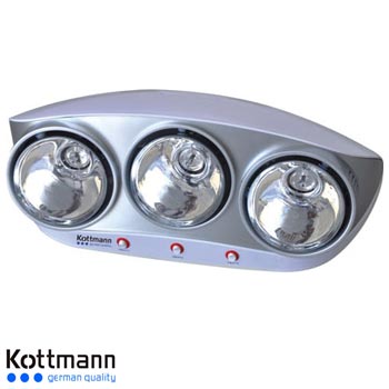 Đèn sưởi nhà tắm 3 bóng bạc Kottmann K3B-S