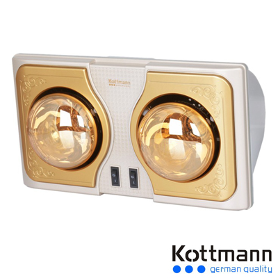 Đèn sưởi nhà tắm 2 bóng vàng Kottmann K2BH