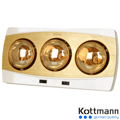 Đèn sưởi nhà tắm 3 bóng vàng Kottmann K3BH