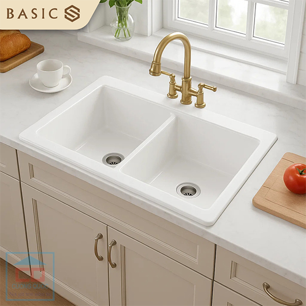 Chậu rửa chén dương vành Basic BS-K3219D